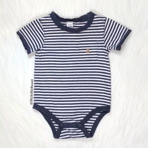 BabyGap navy and white striped bodysuit